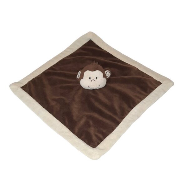 Tiddliwinks Plush Monkey Brown Lovey Security Baby Blanket 13" - Picture 2 of 4